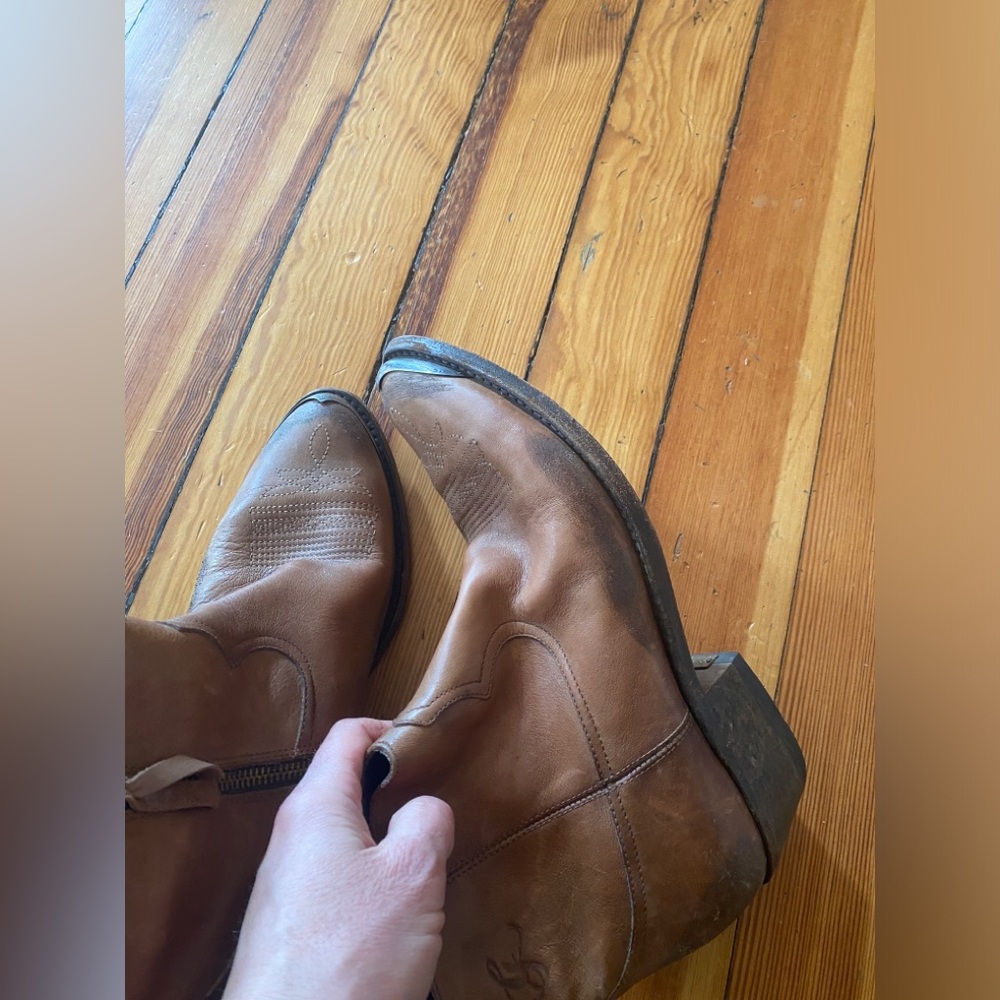 Golden Goose distressed brown leather cowboy western booties - Picture 8 of 10